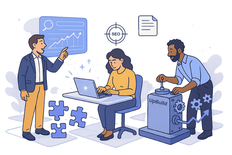 Why choose UpBuild? Our SEO content combines ranking power with conversion optimization