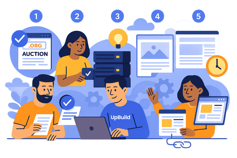 UpBuild's 5-Step PBN Process - From vetted domains to organic publishing for undetectable networks