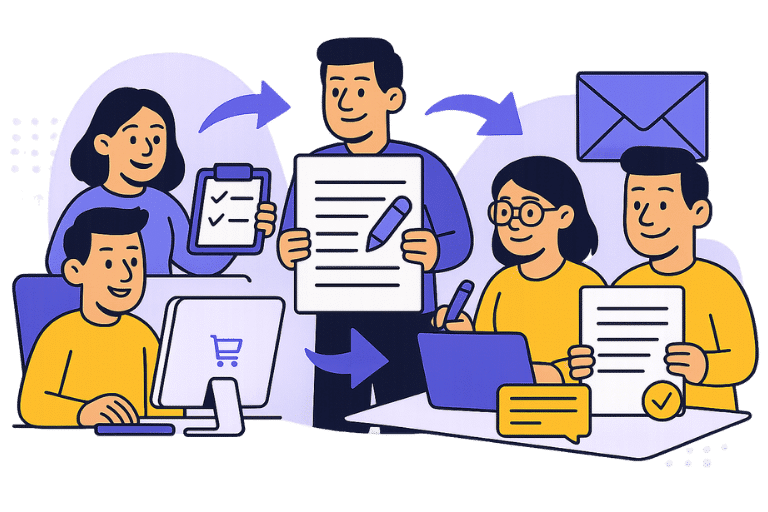 UpBuild's content creation workflow - Clear milestones from briefing to polished final articles